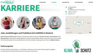 Zu sehen ist ein Screenshot der Webseite Uni Roka Rostock